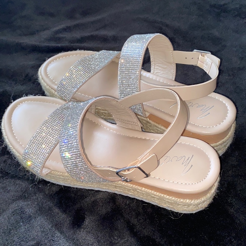 Sequin Platform strap sandals
